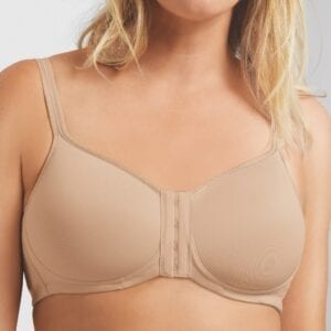 Mara Padded Wire-Free Front Closure Bra - Dark Grey & Light Nude 44742 / 44741